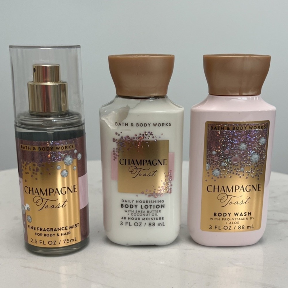 Bath And Body Works Champagne Toast Body Mist Body‎ Lotion Body Wash Travel Size
